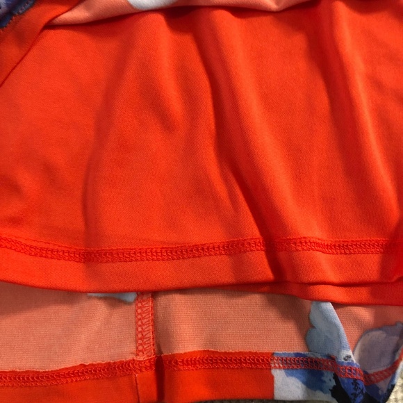 Tommy Hilfiger Dress Orange Floral Mini  sz 14 Sleeveless Zipper back - Picture 9 of 10